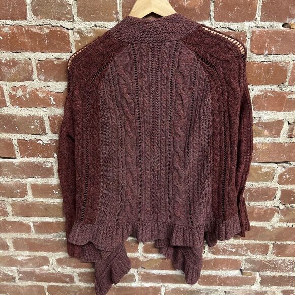 Free People Maroon Cardigan Knit Small - Picture 3 of 3